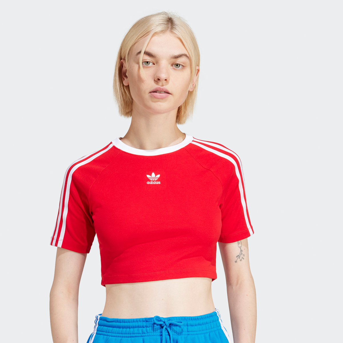 3 S BABY TEE better scarlet, adidas Originals, Apparel, better scarlet, taille: XS