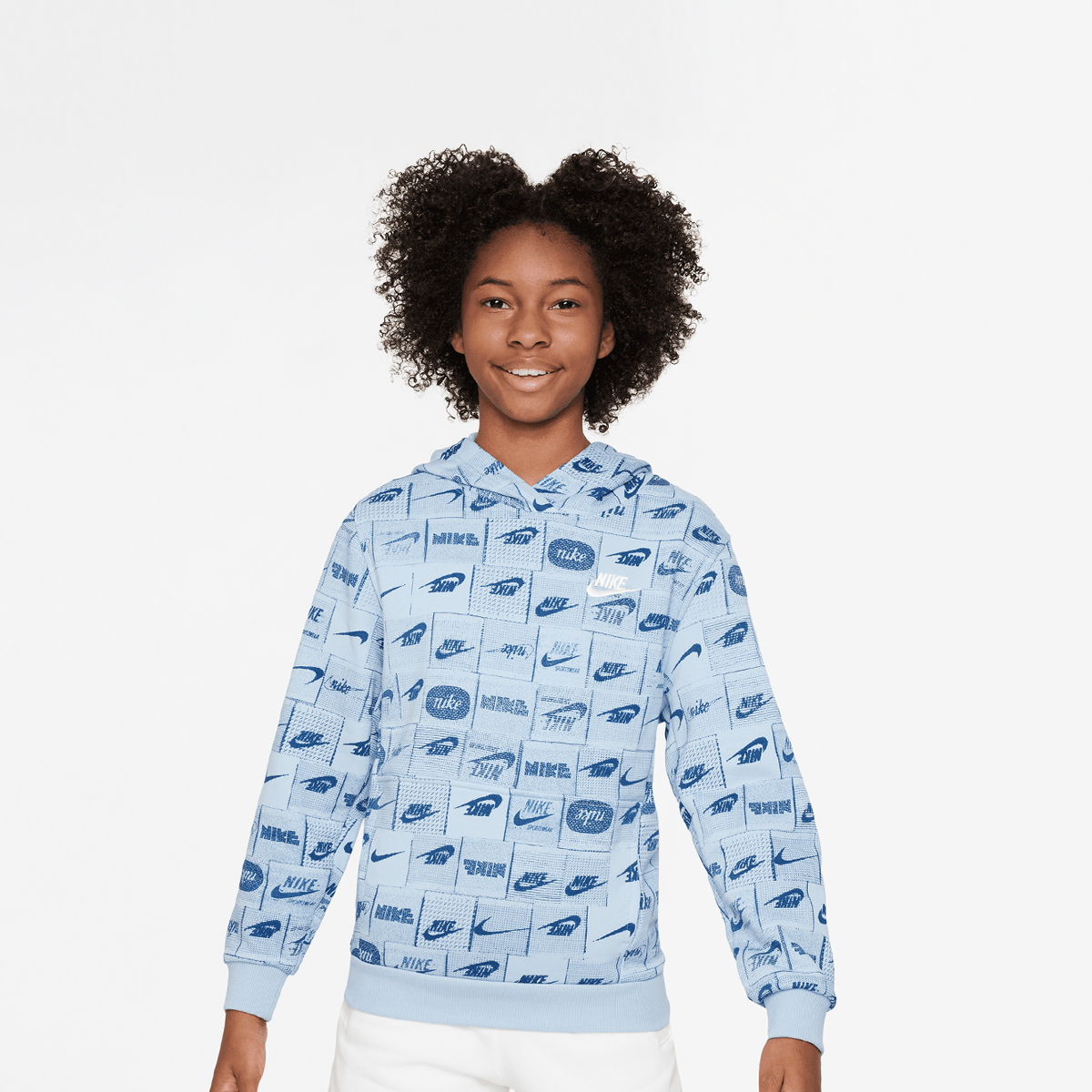 Club Fleece French-Terry-Hoodie für ältere Kinder, NIKE, Apparel, armory blue/white, taille: 170