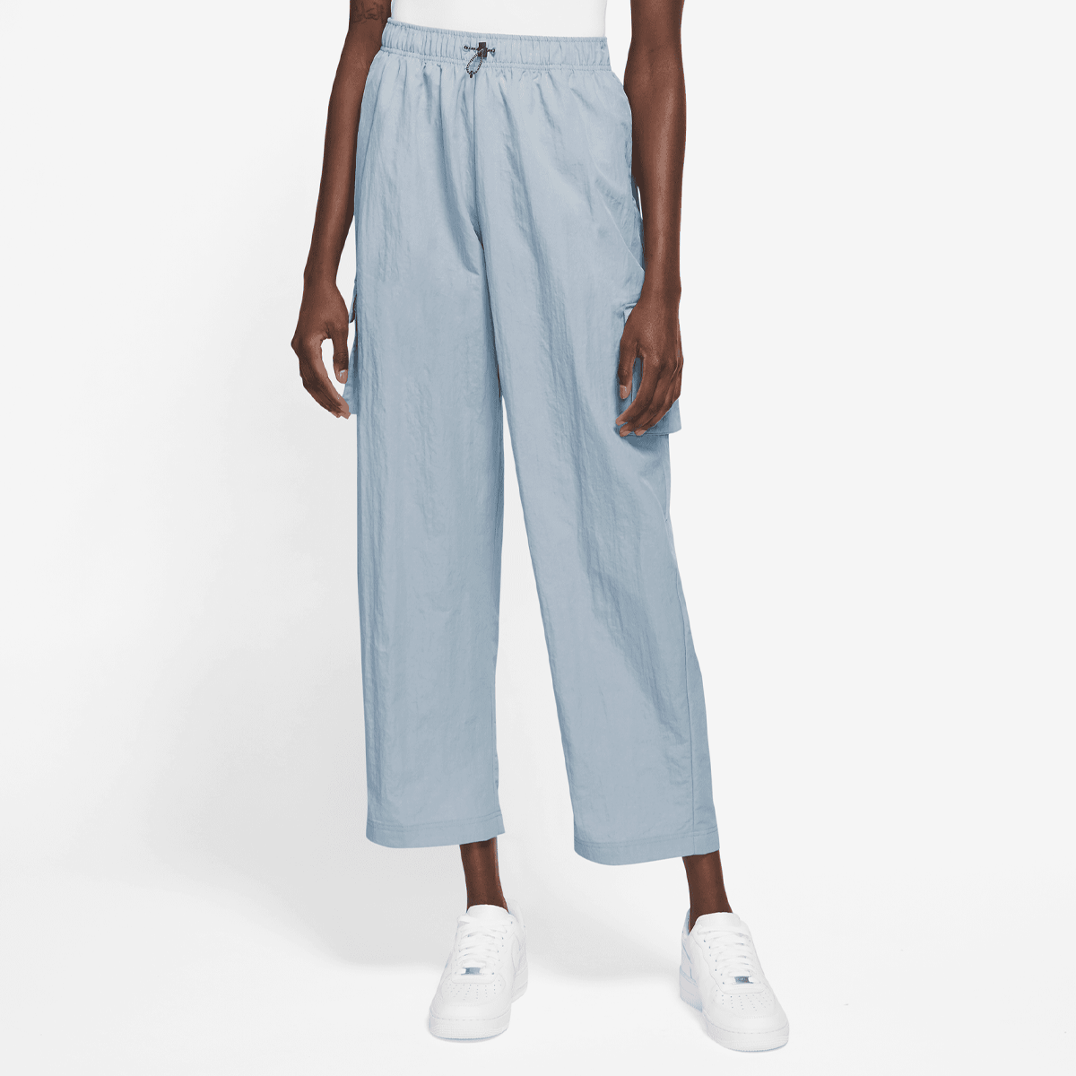 Sportswear Essential Woven High-Rise Cargo Pant, NIKE, Apparel, lt amory blue/sail, taille: XS