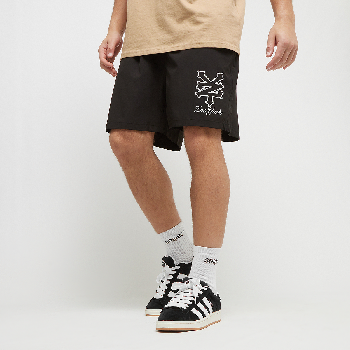 signature nylon shorts, zoo york, apparel, black, taille: s