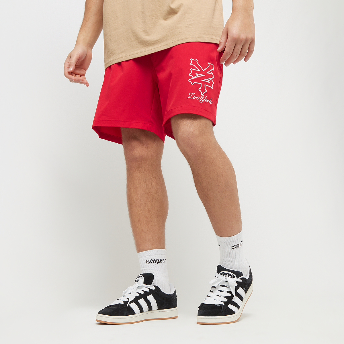 signature nylon shorts, zoo york, apparel, red, taille: s
