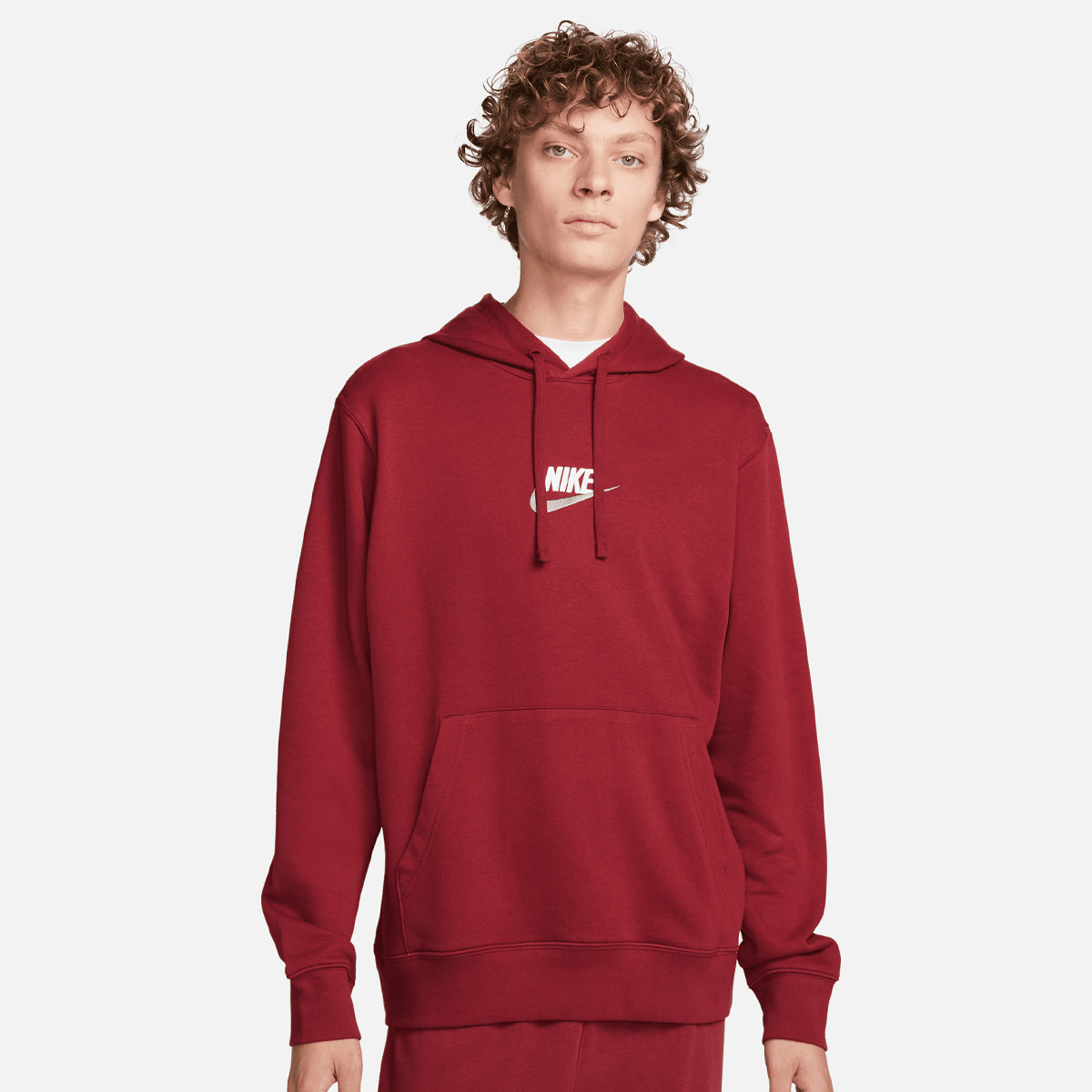 club + french terry pullover hoodie lbr, nike, apparel, team red/team red, taille: s